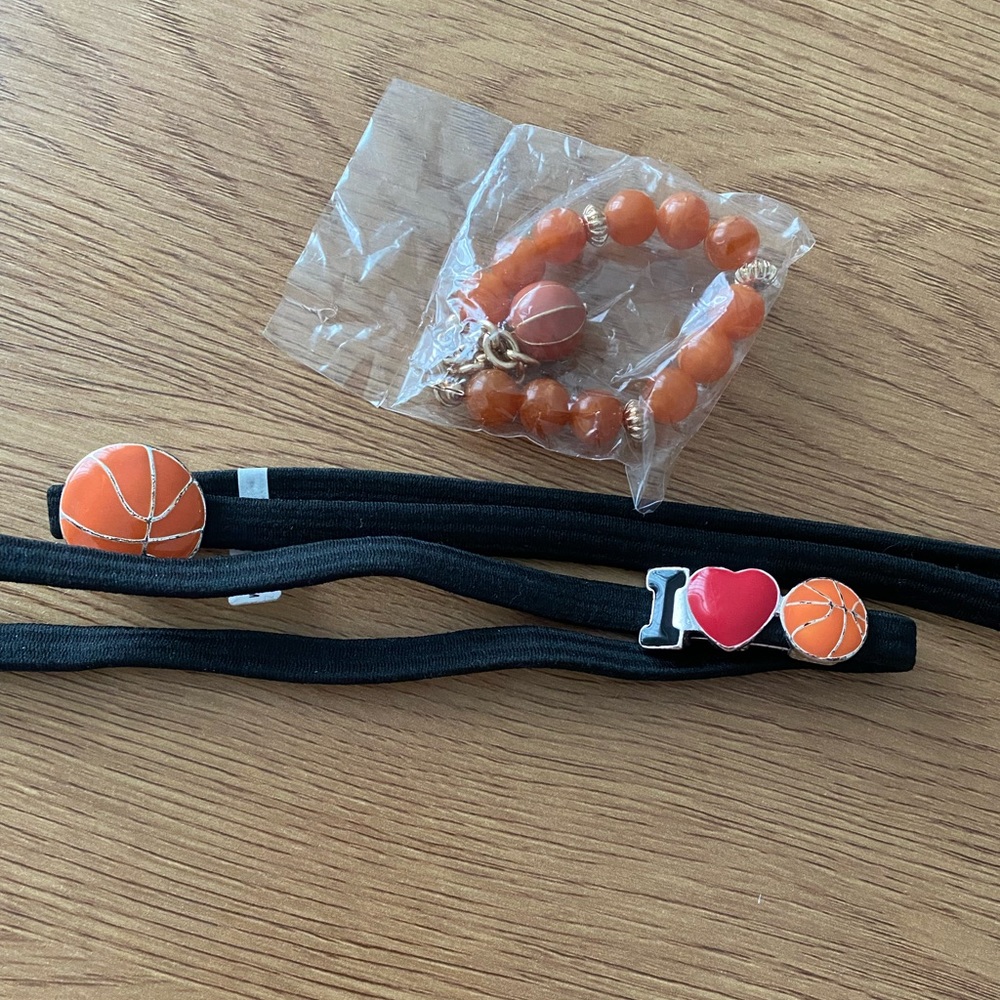 Basketball Lovers Headband and Charm Bracelet Children’s Set